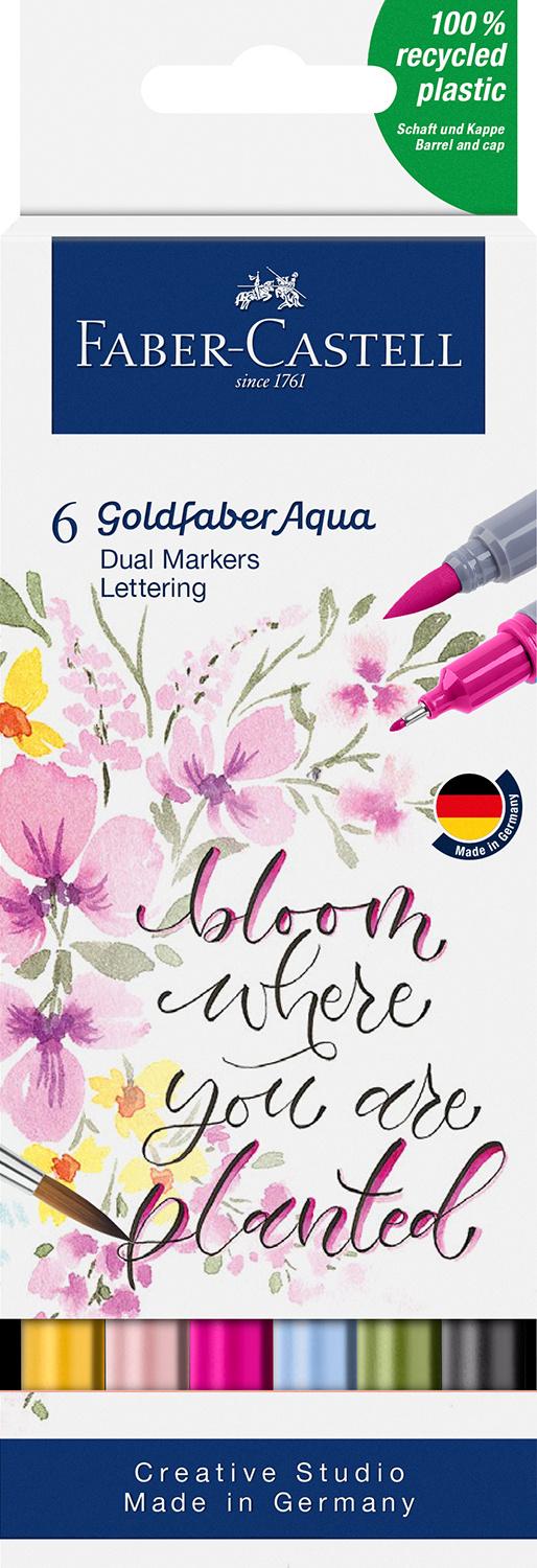 FABER-CASTELL Gofa Aqua Dual Marker Lettering 6er Set