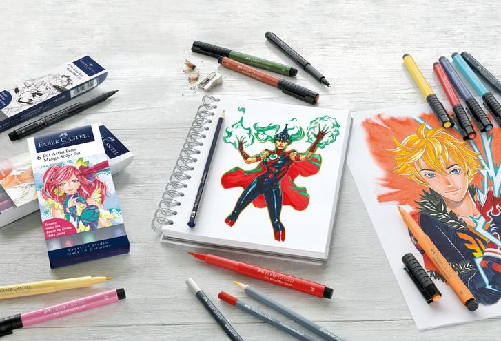 Produktbild FABER-CASTELL Tuschestift Pitt Artist Pen B Manga 8er Etui 2 von 2