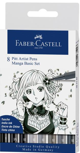 FABER-CASTELL Tuschestift Pitt Artist Pen B Manga 8er Etui