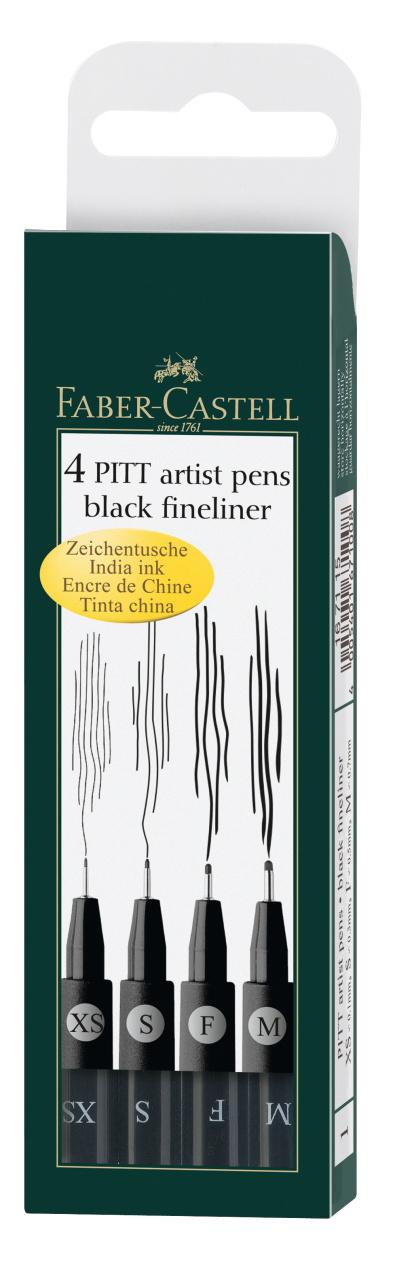 FABER-CASTELL Tuschestift Pitt Artist Pen Farbe 199 4er Set