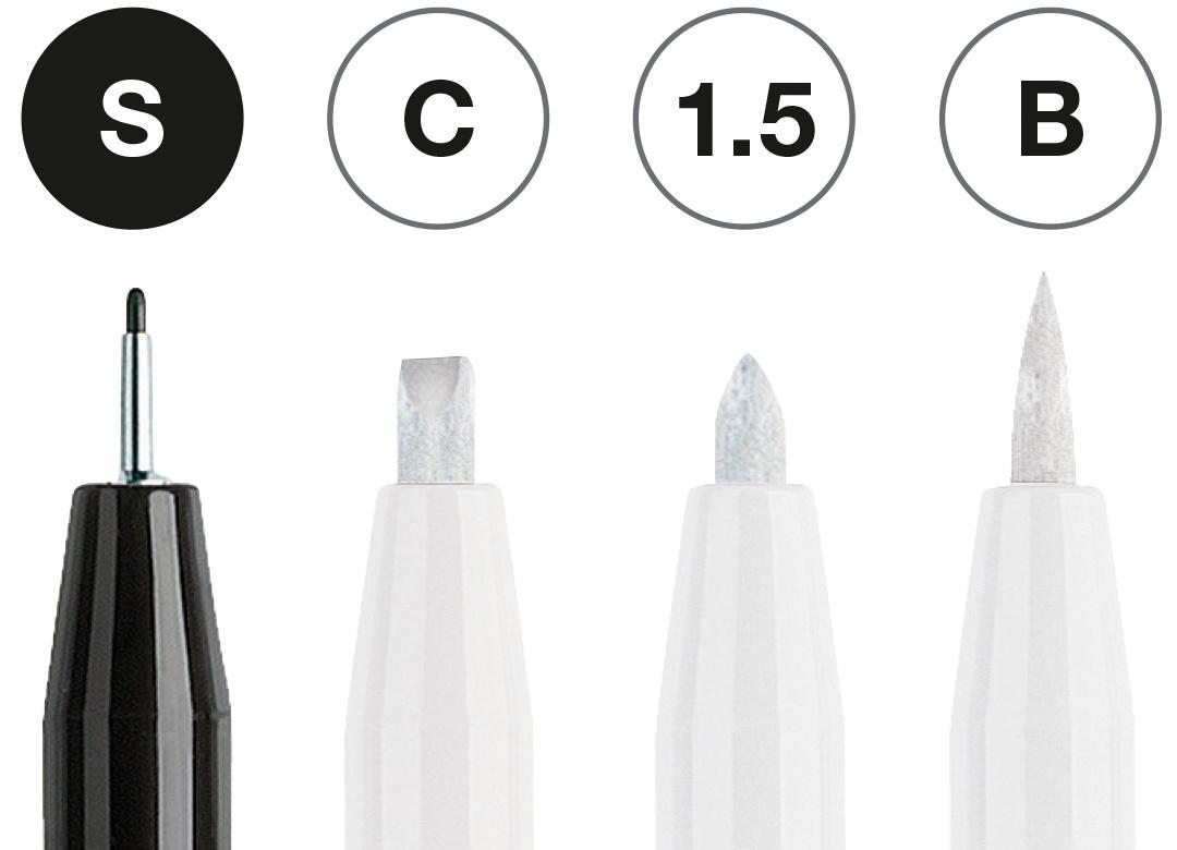 Produktbild FABER-CASTELL Tuschestift Pitt Artist Pen Black&White 4er Set 2 von 2