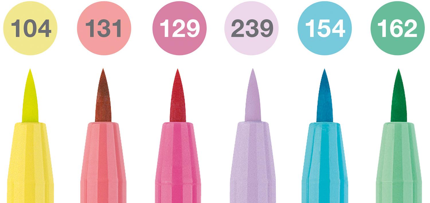 Produktbild FABER-CASTELL Tuschestift Pitt Artist Pen B Pastel 6er Set 2 von 2