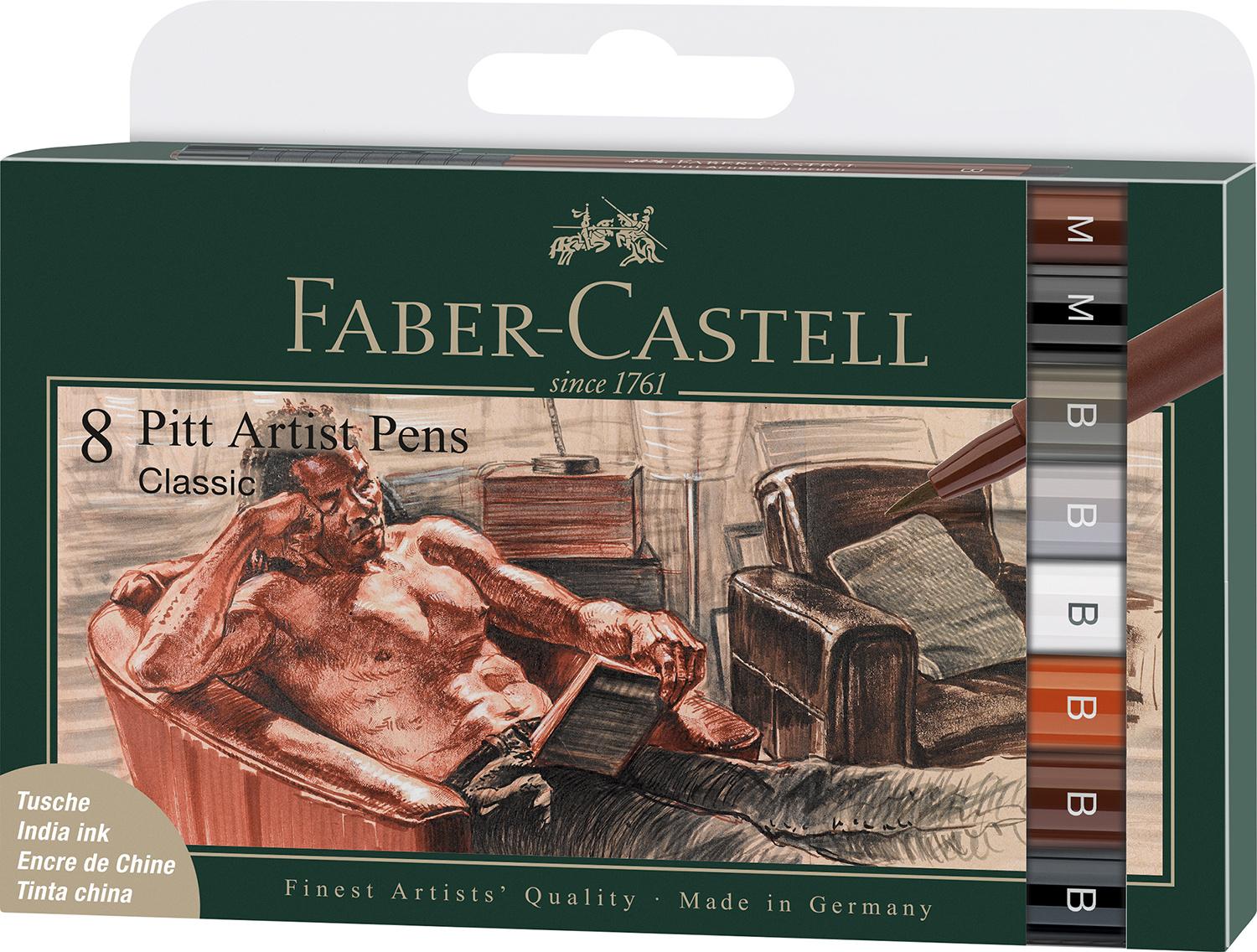 FABER-CASTELL Tuschestift Pitt Artist Pen Classical 8er Set