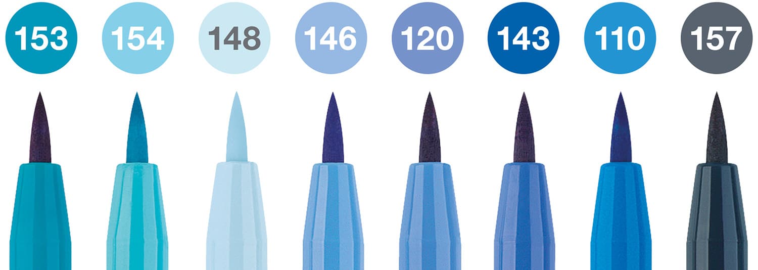 Produktbild FABER-CASTELL Tuschestift Pitt Artist Pen Blues 8er Set 2 von 3