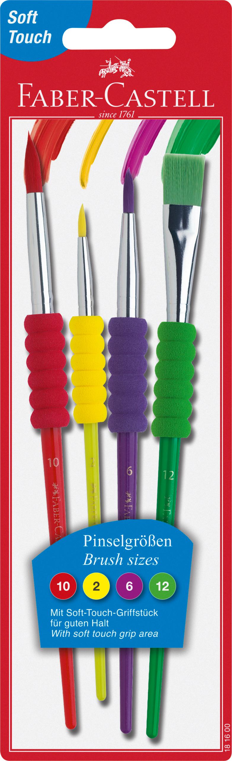 FABER-CASTELL Pinsel bunt 4er-Set 2,6,10 Haarpinsel