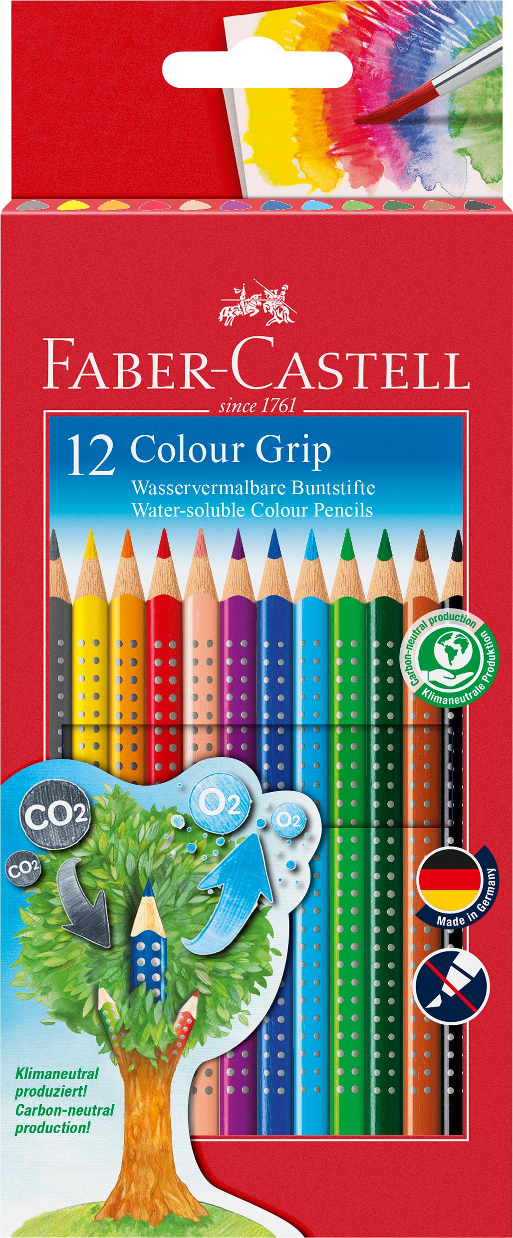 FABER-CASTELL Farbstift Grip Colour 12er-Etui Karton