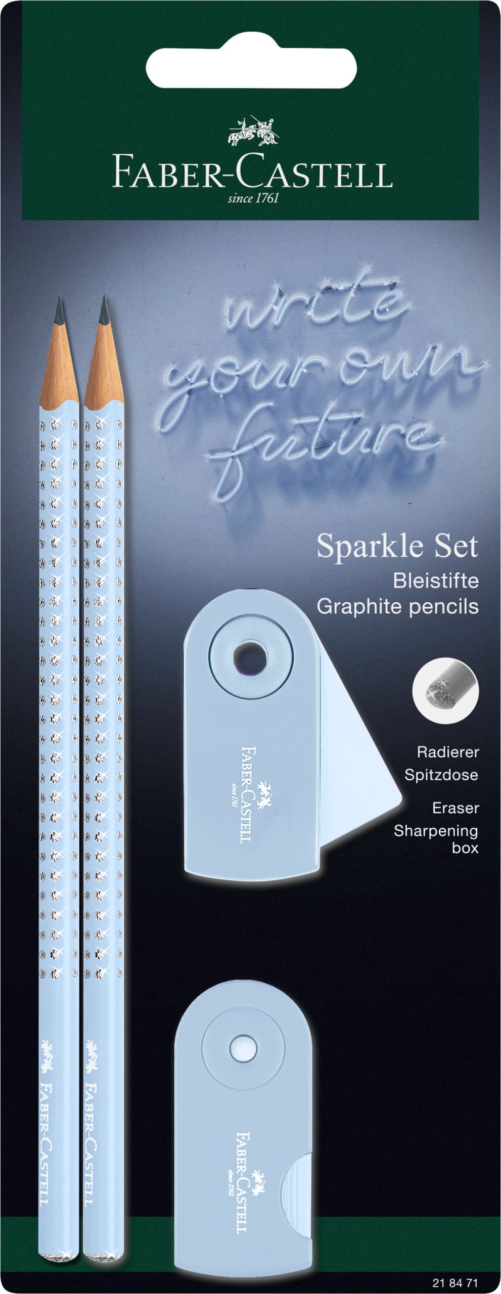 FABER-CASTELL Schreibset Sparkle sky blue BK