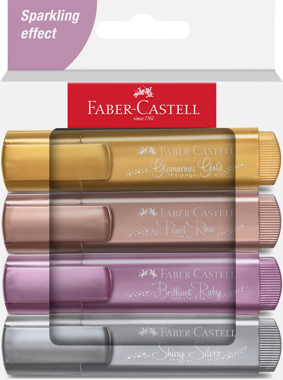 FABER-CASTELL Textmarker 4er Set metallic