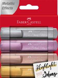 FABER-CASTELL Textmarker 4er Set metallic