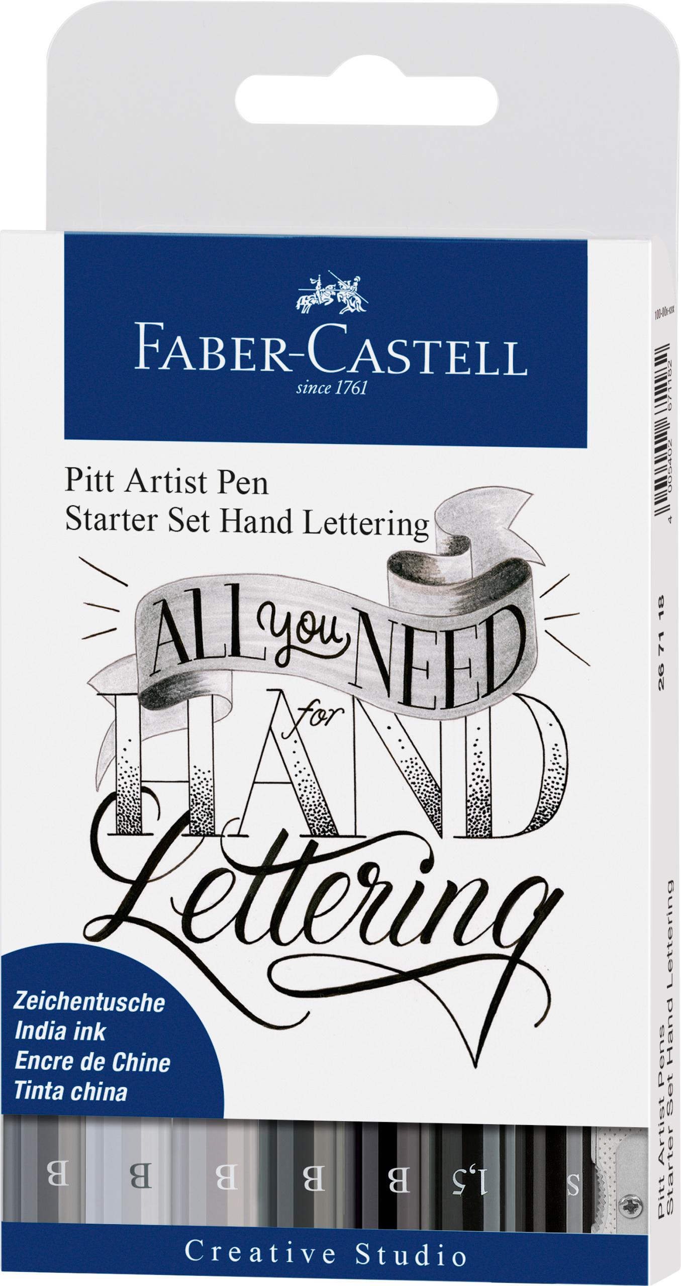 FABER-CASTELL Pitt Artist Pen Starter-Set für Hand Lettering