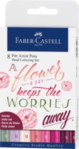FABER-CASTELL Pitt Artist Pen Hand Lettering 8er-Etui Flowers