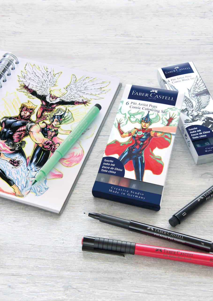 Produktbild FABER-CASTELL Tuschestift Pitt Artist Pen Comic 6er Set 2 von 3