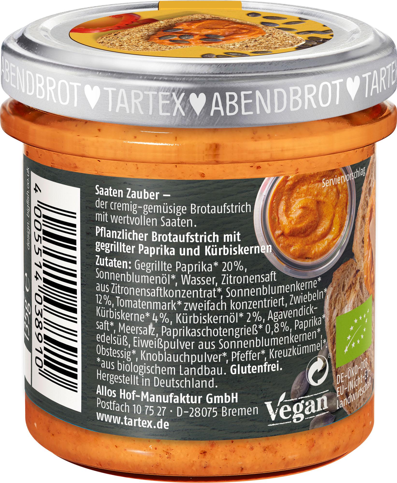 Produktbild Tartex Bio Saaten Zauber Kürbiskern Gegrillte Paprika 2 von 3