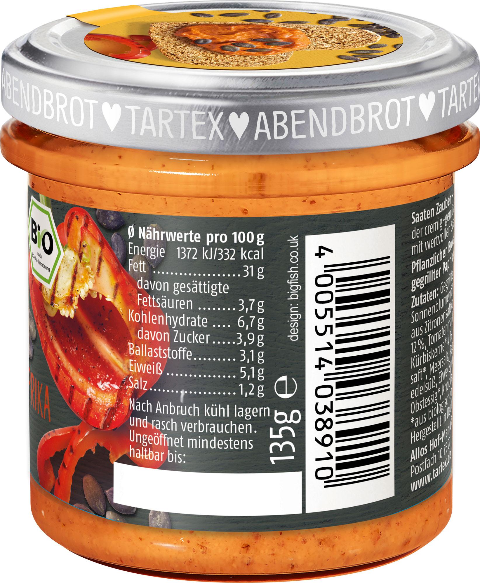 Produktbild Tartex Bio Saaten Zauber Kürbiskern Gegrillte Paprika 3 von 3