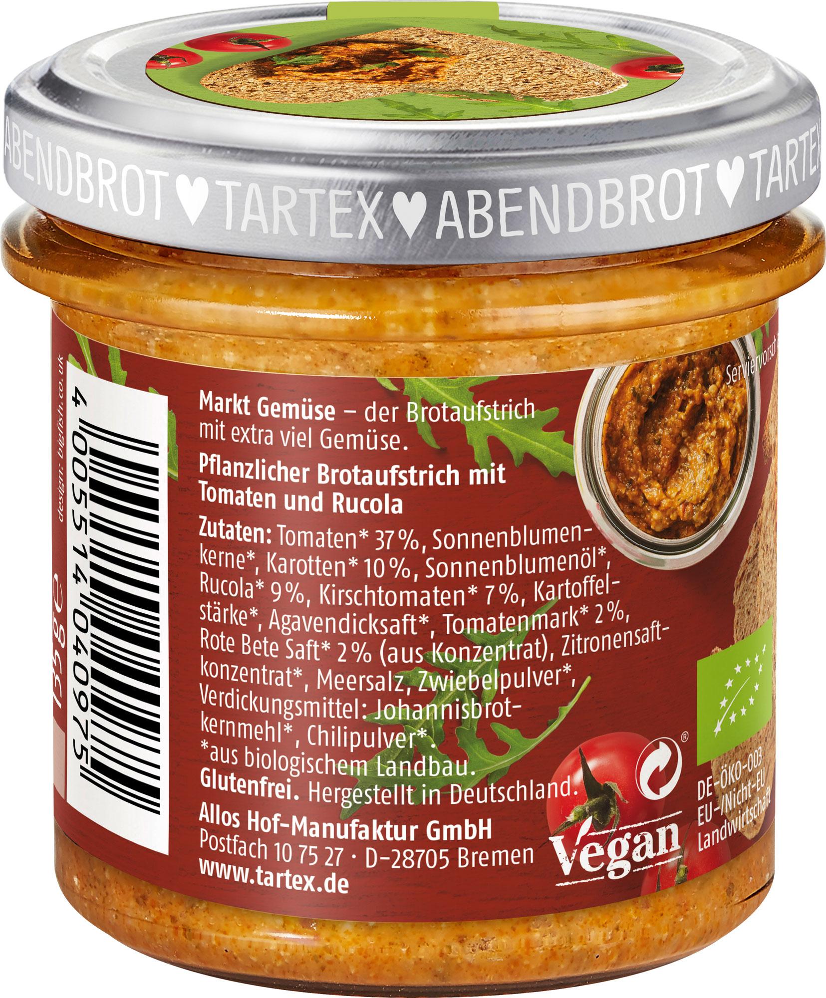 Produktbild Tartex Marktgemüse Bio Kirschtomate Rucola 2 von 3