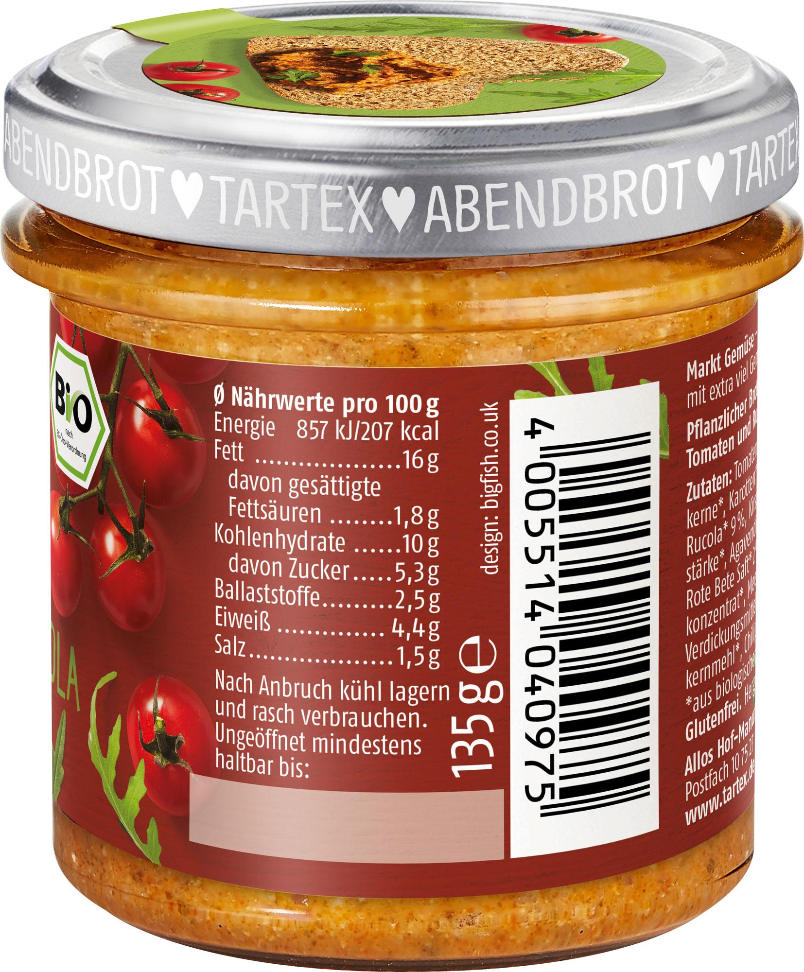 Produktbild Tartex Marktgemüse Bio Kirschtomate Rucola 3 von 3