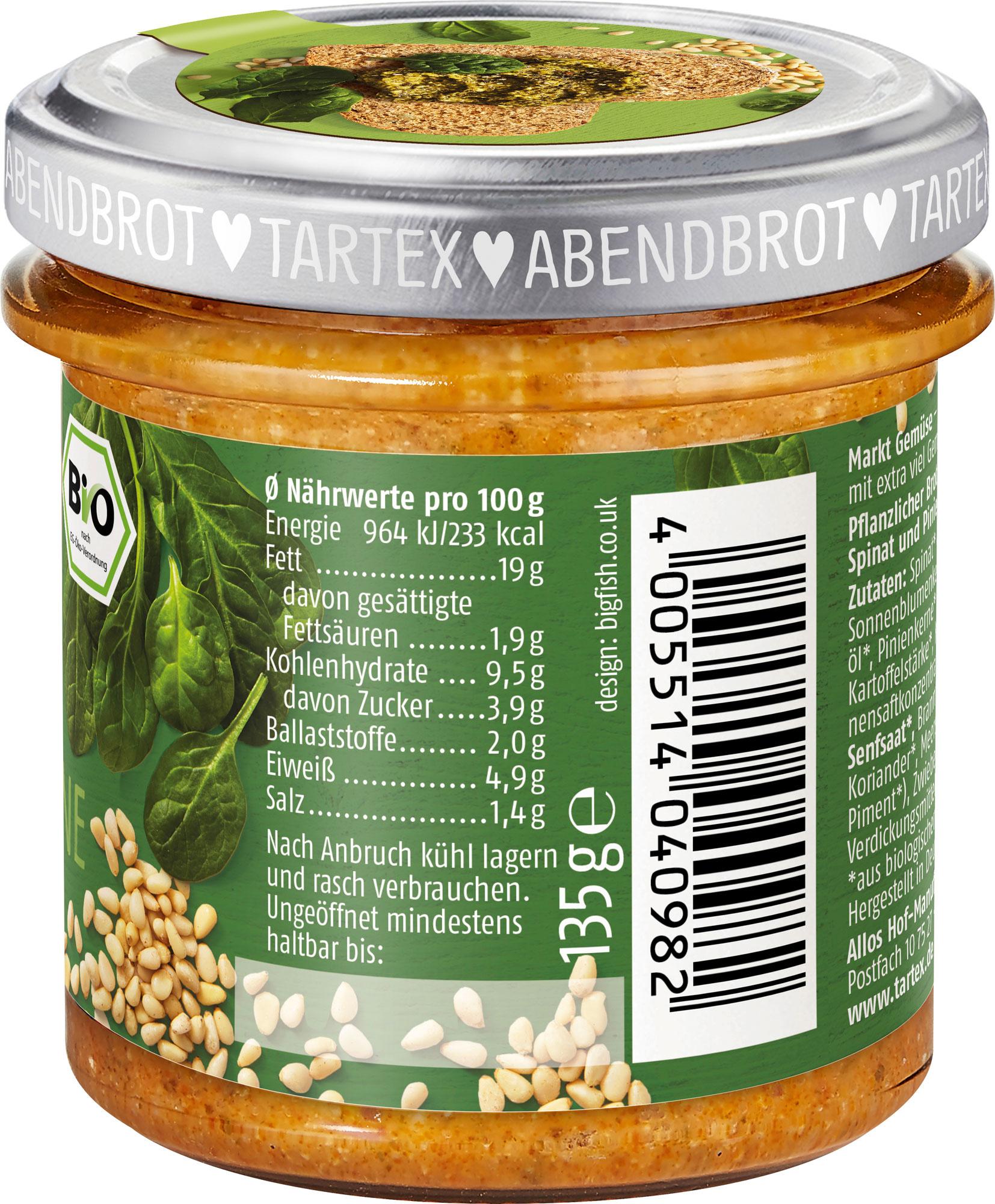 Produktbild Tartex Marktgemüse Spinat Pinienkerne 3 von 3