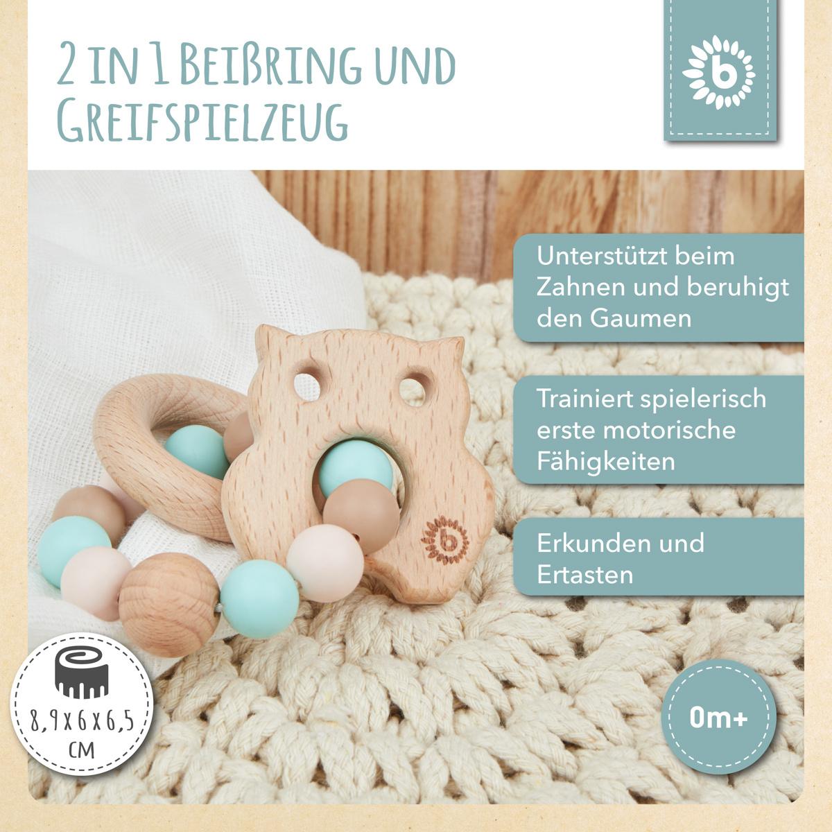 Produktbild Bieco -  Beißring Eule mit Silikonkette 5 von 7
