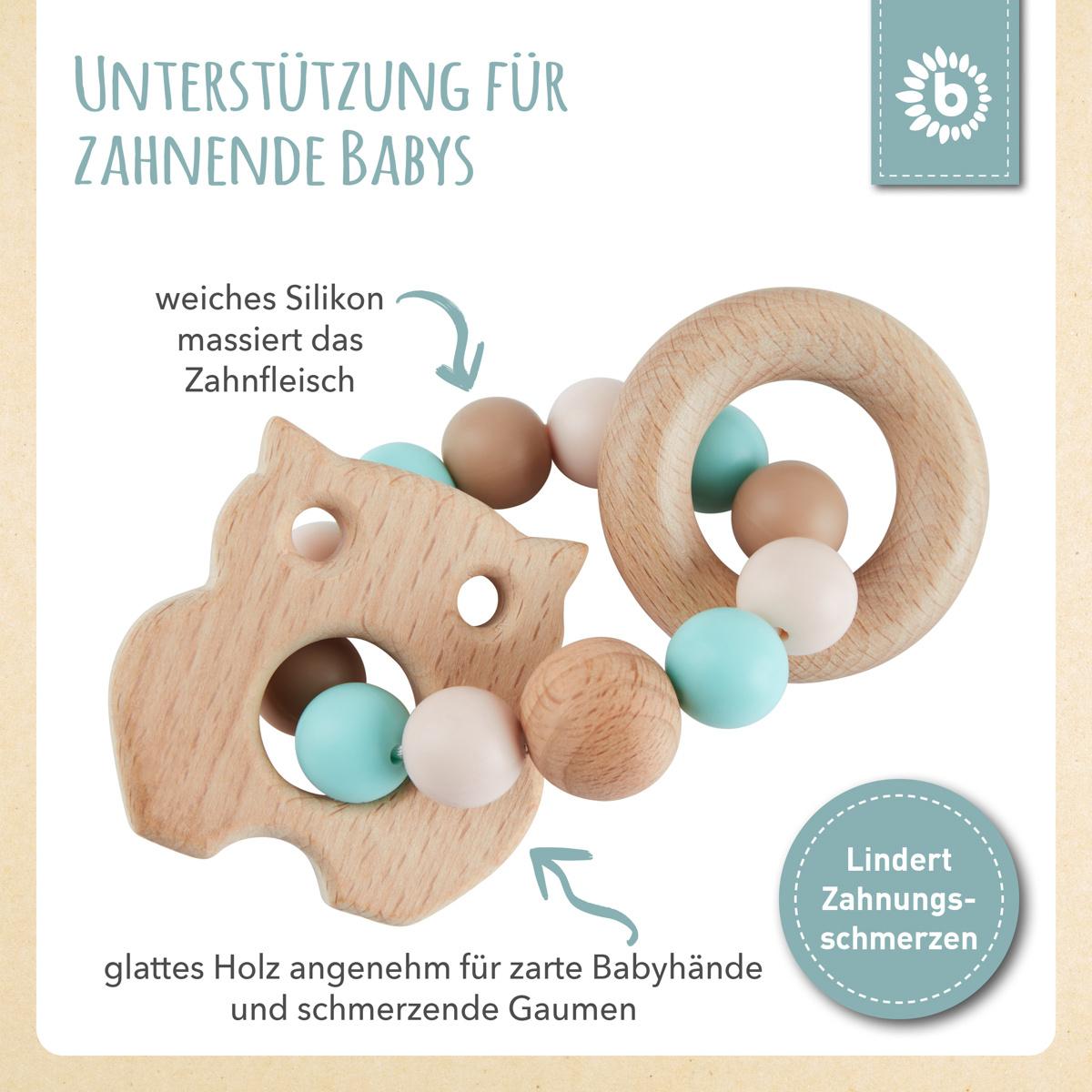 Produktbild Bieco -  Beißring Eule mit Silikonkette 6 von 7