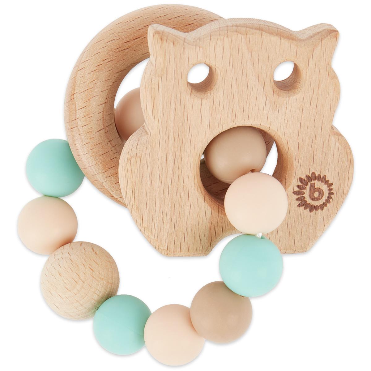 Bieco -  Beißring Eule mit Silikonkette