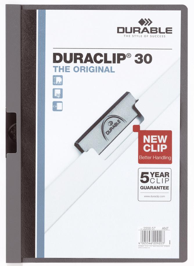 DURABLE Klemm-Mappe DURACLIP® A4 30 Blatt anthrazit
