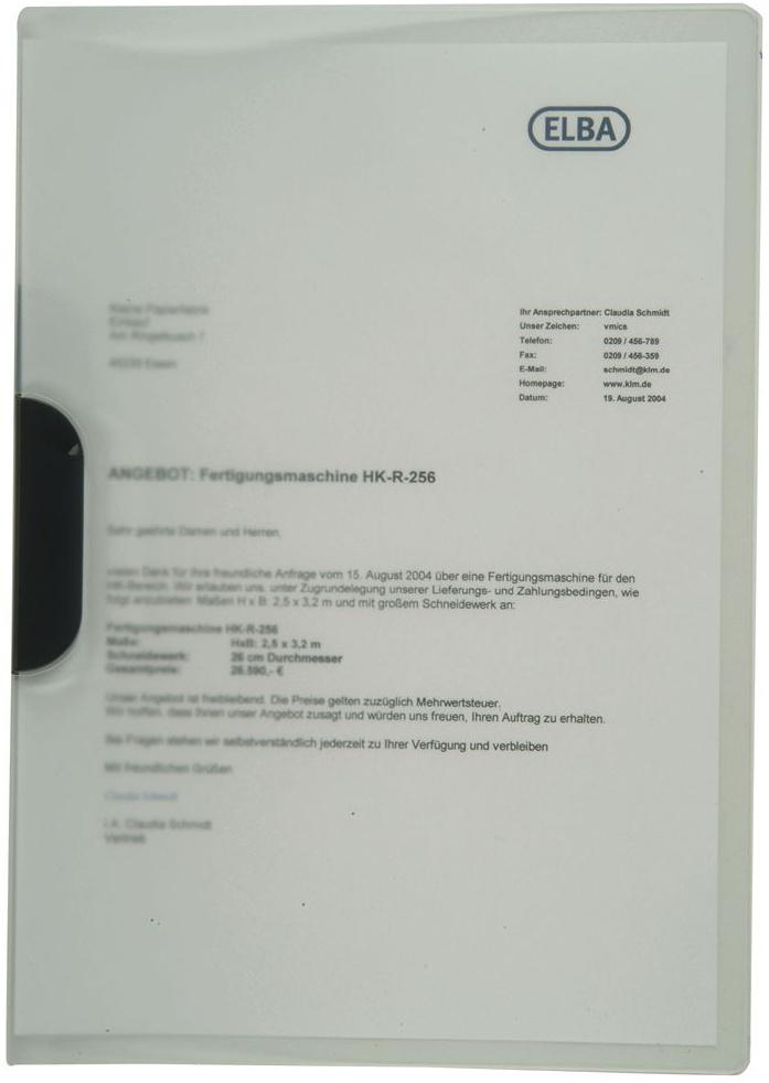 DURABLE Klemm-Mappe DURASWING A4 transparent graphit