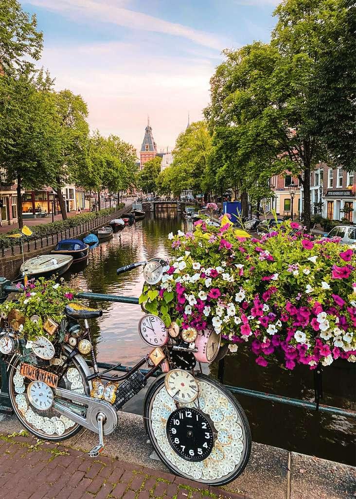 Ravensburger Puzzle 12000780 - Fahrrad und Blumen in Amsterdam - 1000 Teile Puzzle für Erwachsene ab 14 Jahren