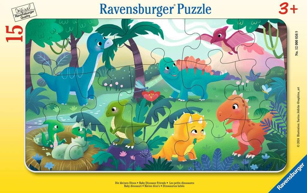 Ravensburger Kinderpuzzle - 12000856 Die kleinen Dinos - 15 Teile Rahmenpuzzle für Kinder ab 3 Jahren