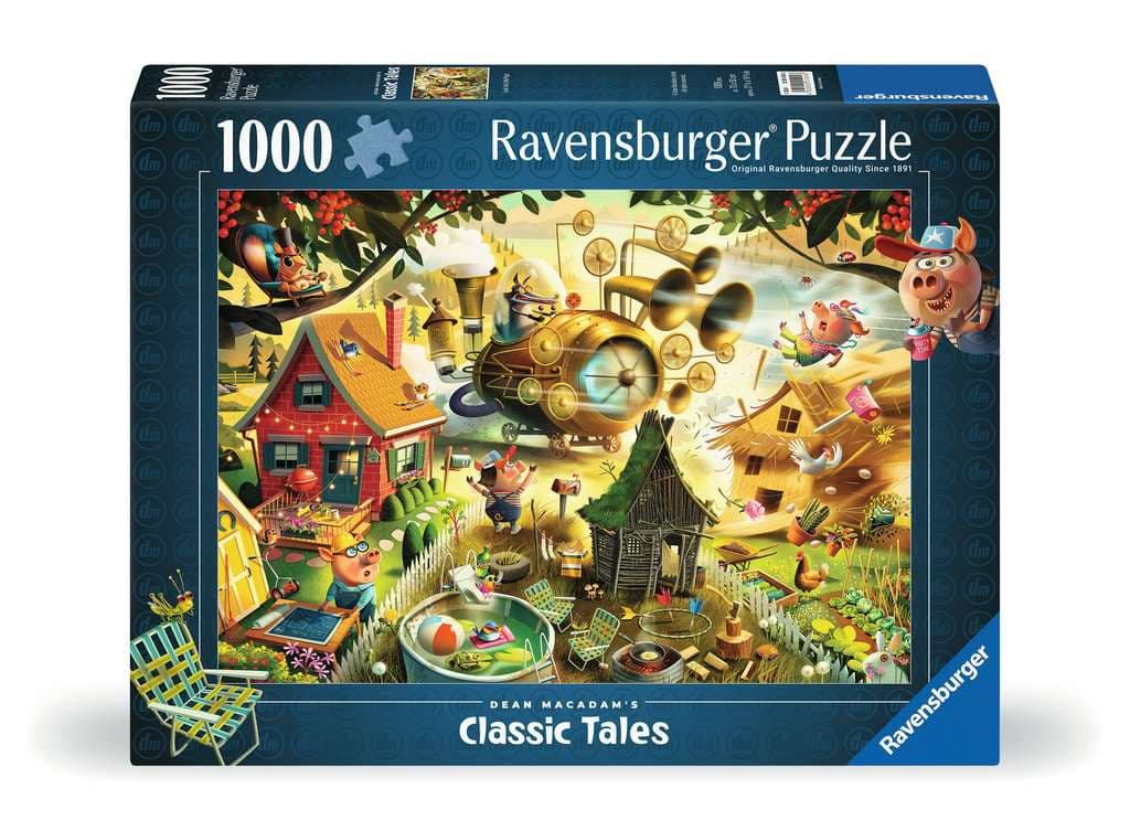 Ravensburger Puzzle - Erwachsenenpuzzle 1000 Teile - Dean MacAdam: Aufgepasst, kleine Schweinchen!