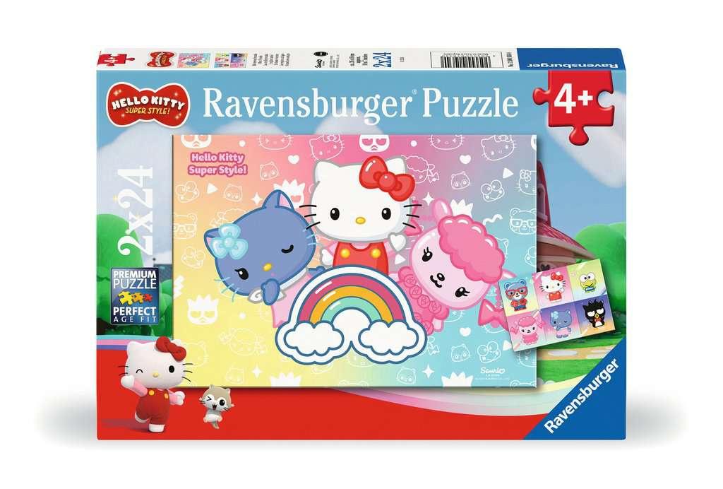 Ravensburger Kinderpuzzle 12001034 - Die besten Freunde -  2x24 Teile Hello Kitty Puzzle für Kinder ab 4 Jahren