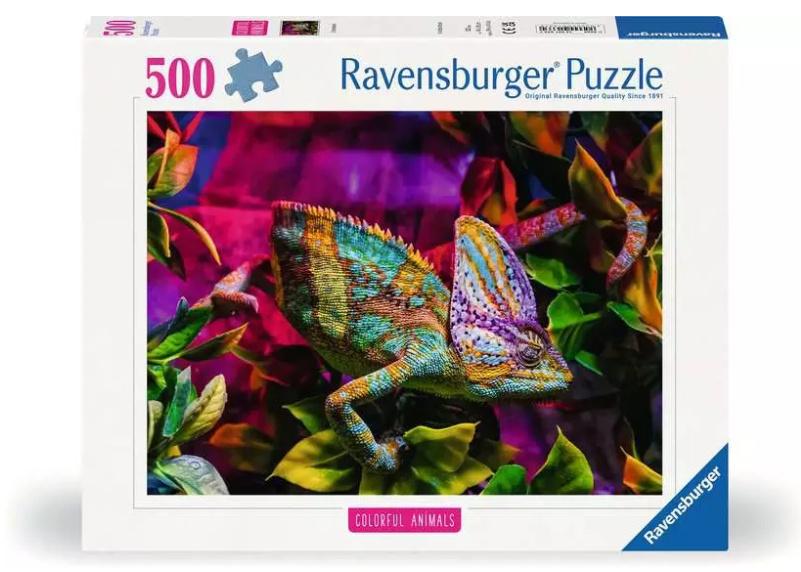 Ravensburger Puzzle 12001333, Colorful Animals - Chamäleon - 500 Teile Puzzle für Erwachsene und Kinder ab 12 Jahren