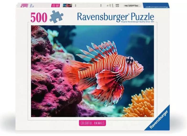 Ravensburger Puzzle 12001334, Colorful Animals - Rotfeuerfisch - 500 Teile Puzzle für Erwachsene und Kinder ab 12 Jahren