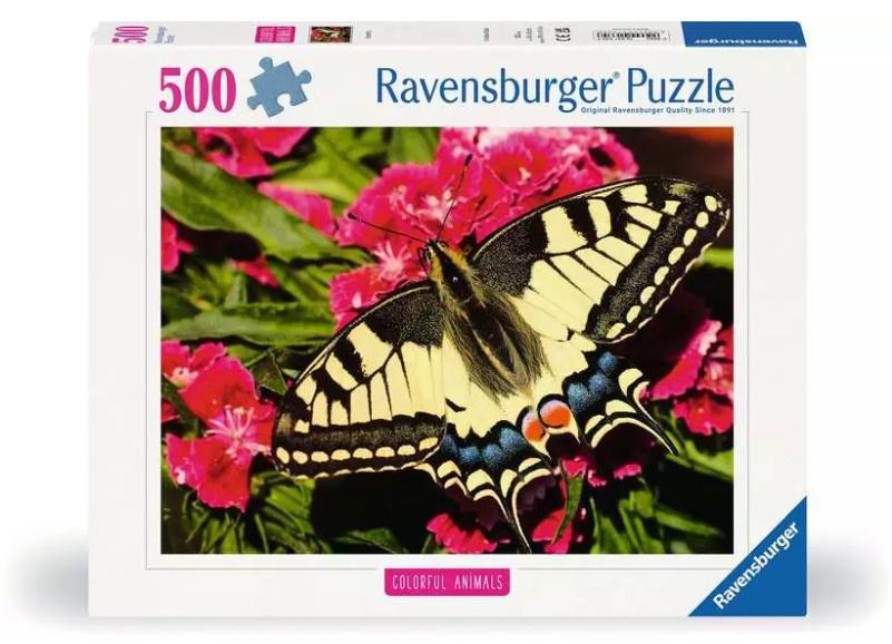 Ravensburger Puzzle 12001335, Colorful Animals - Schmetterling - 500 Teile Puzzle für Erwachsene und Kinder ab 12 Jahren