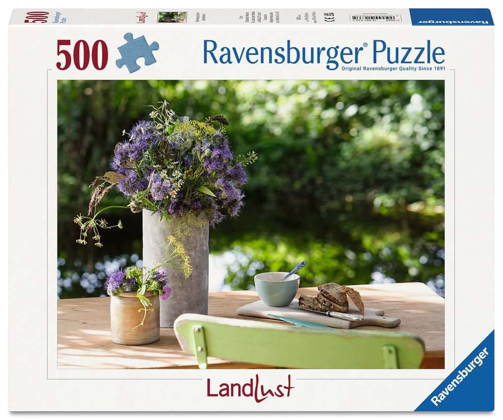 Ravensburger Puzzle Landlust Puzzle 500 Teile - Blumengruß am Gartentisch