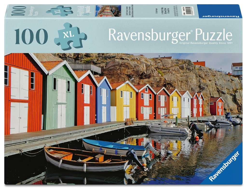 Ravensburger Puzzle - Erwachsenenpuzzle 100 XL-Teile - Bunte Häuser in Schweden