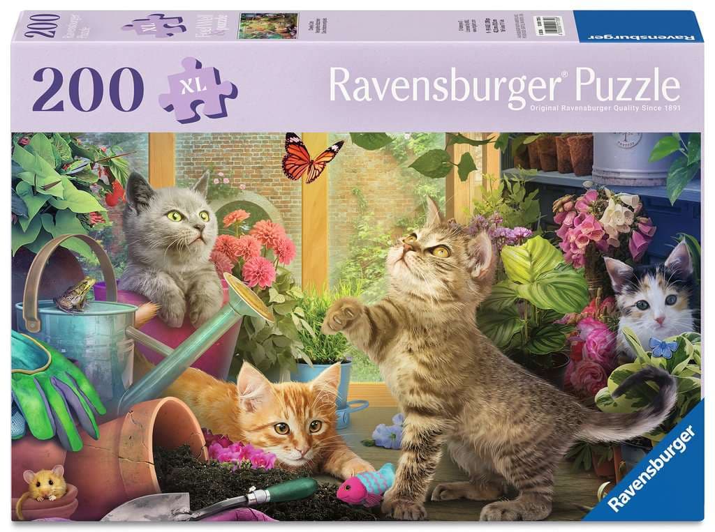 Ravensburger Puzzle - Feel Well & Puzzle 200 Teile - Verspielte Kätzchen 