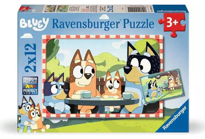Ravensburger Kinderpuzzle - 12004111 Bluey - Puzzle für Kinder ab 3 Jahren, mit 2x12 Teilen