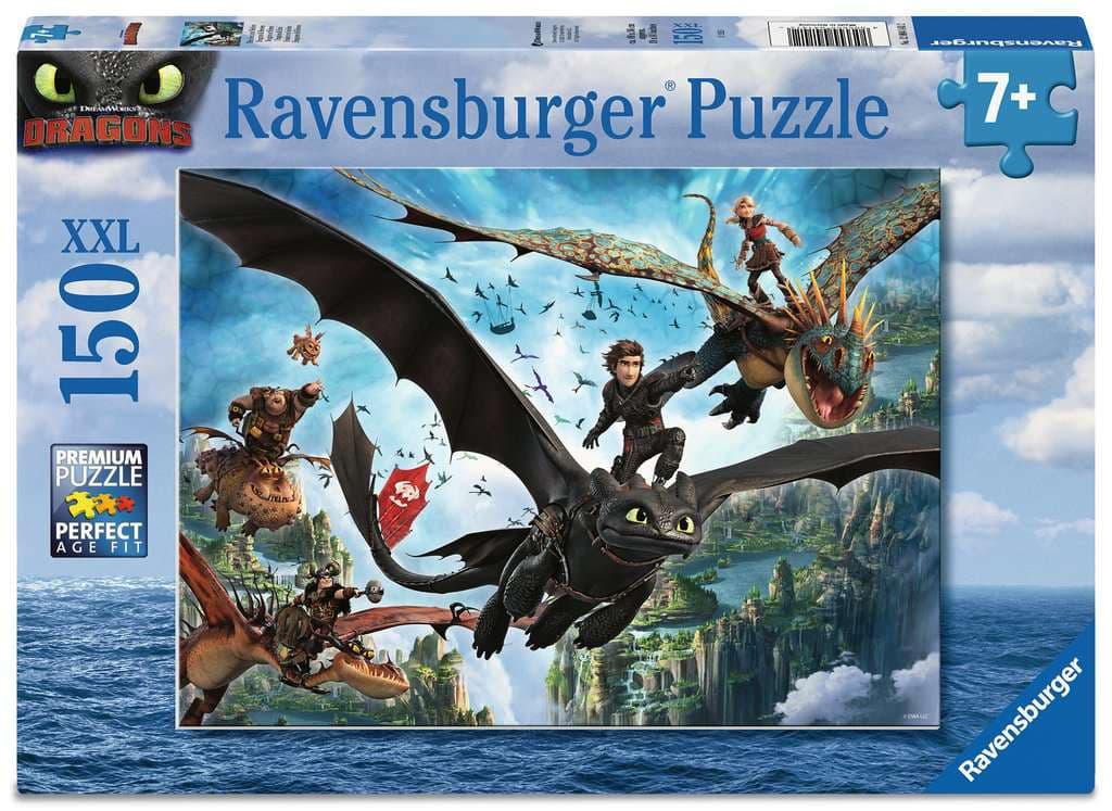 Ravensburger Puzzle - Kinderpuzzle 150 XXL Teile - Dragons - Drachen und Helden