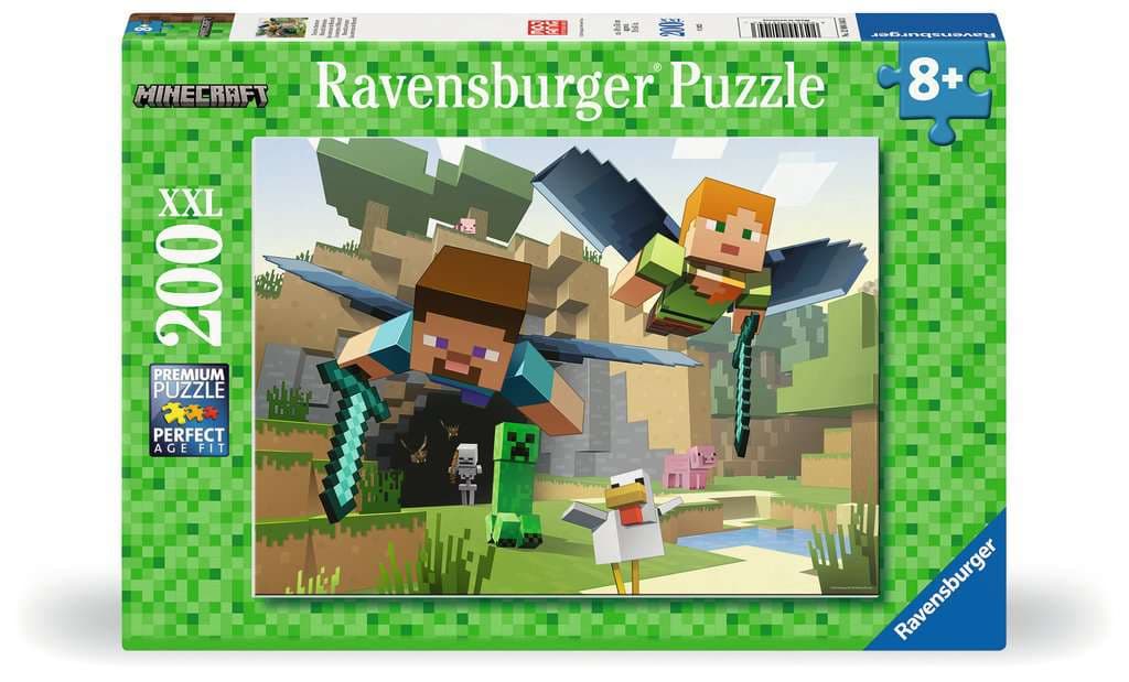 Ravensburger Puzzle - Kinderpuzzle 200 XXL Teile - Minecraft - Tierische Abenteuer
