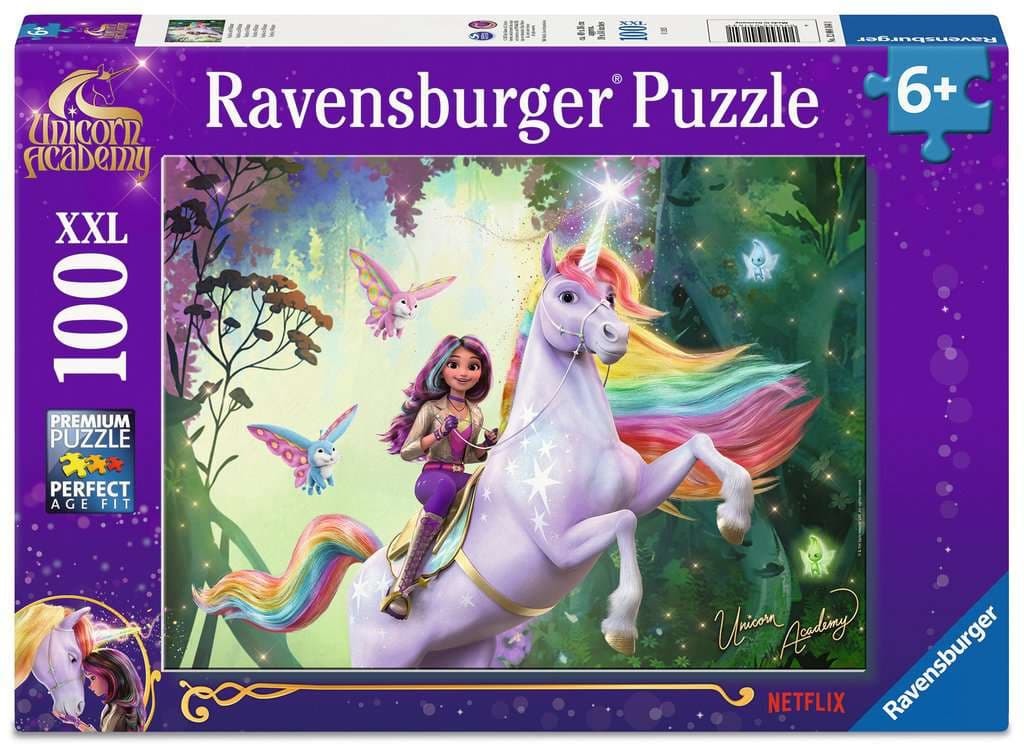 Ravensburger Puzzle - Kinderpuzzle 100 XXL Teile - Unicorn Academy - Sophia und Wildstar