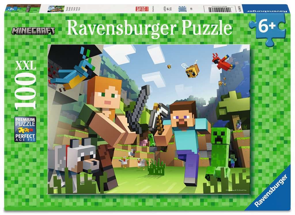 Ravensburger Puzzle - Kinderpuzzle 100 XXL Teile - Minecraft - Steve und Alex