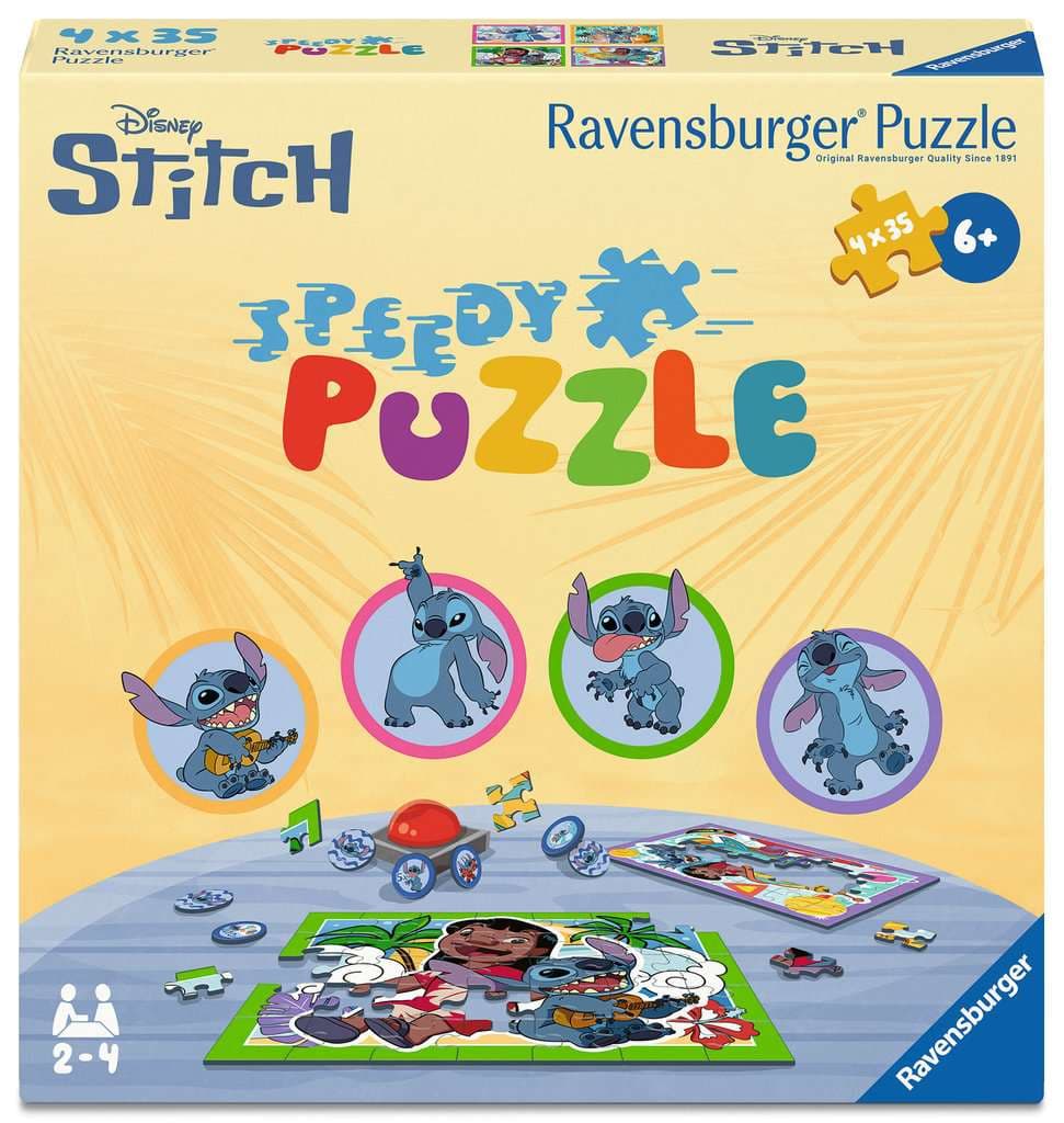 Ravensburger Puzzle - Kinderpuzzle 4x35 Teile - Speedy Puzzle Disney Stitch