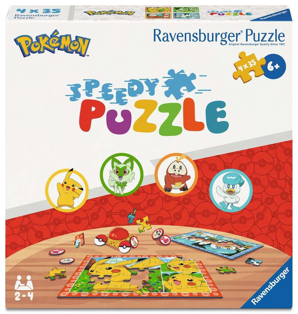 Ravensburger Puzzle - Kinderpuzzle 4x35 Teile - Speedy Puzzle Pokémon