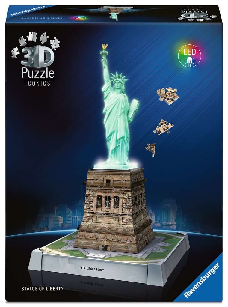 Ravensburger Puzzle - 3D Puzzle Iconics: Freiheitsstatue - mit Licht