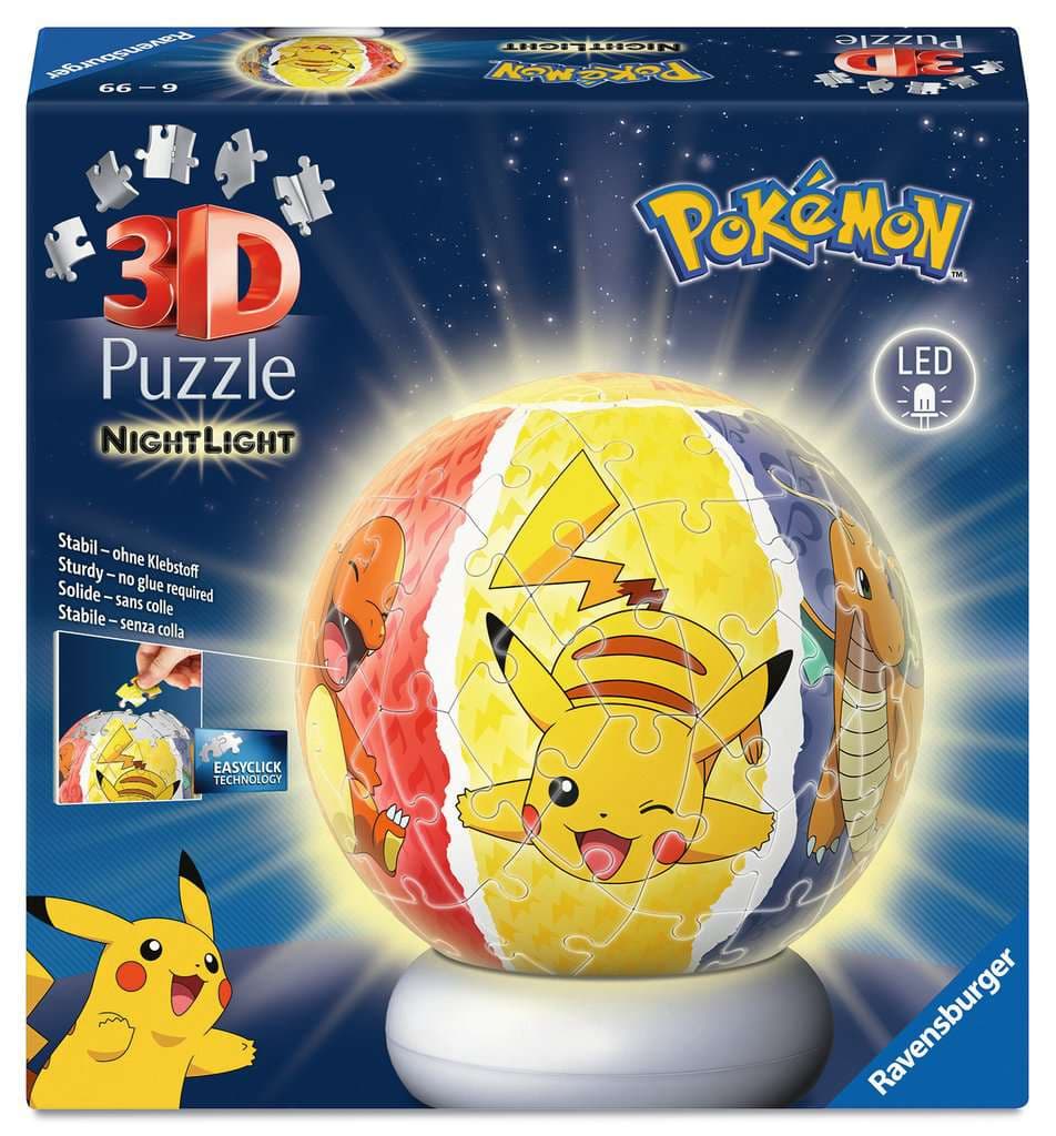 Ravensburger Puzzle - 3D Puzzle-Ball Nachtlicht Pokémon
