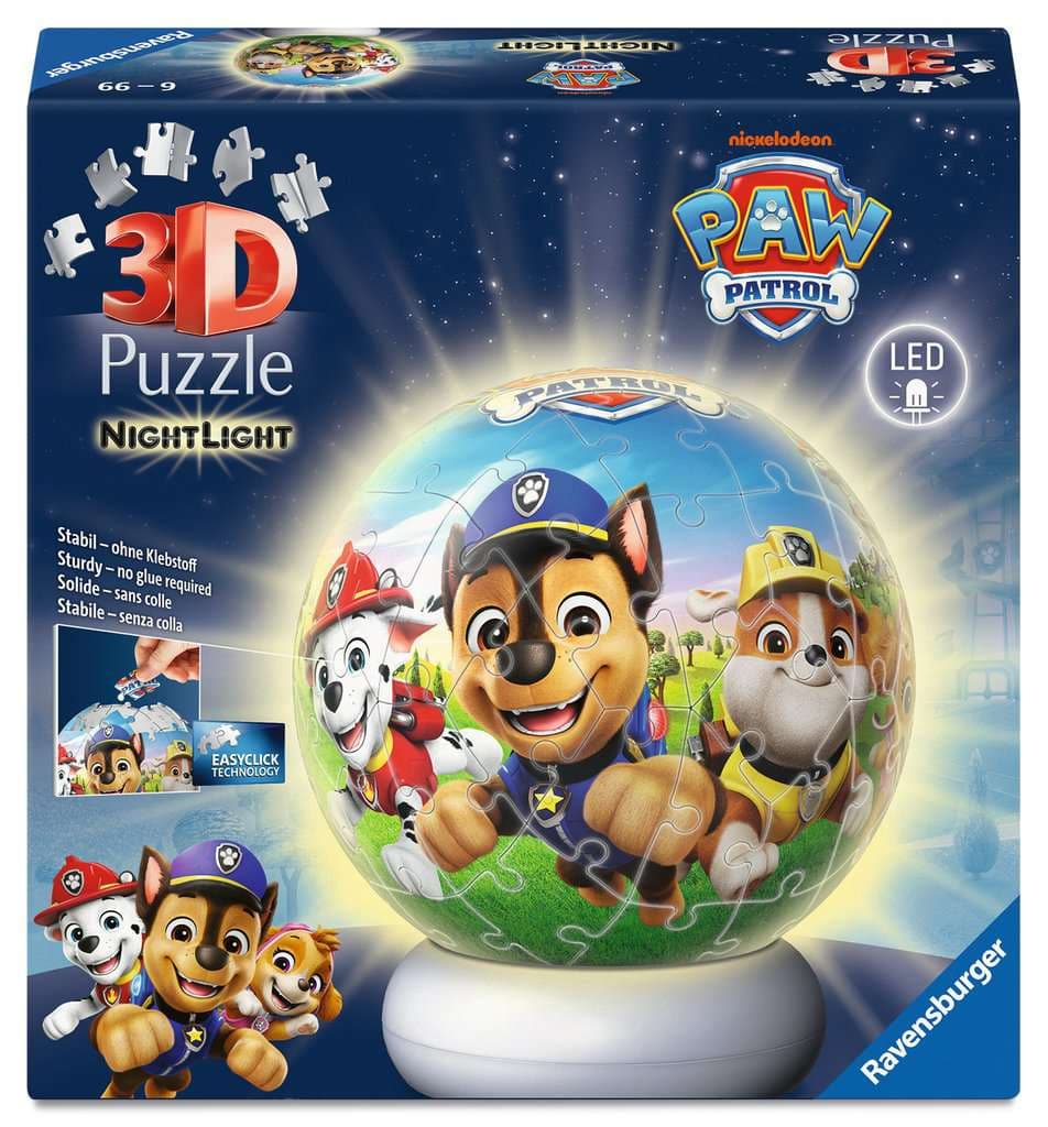 Ravensburger Puzzle - 3D Puzzle-Ball Nachtlicht Paw Patrol