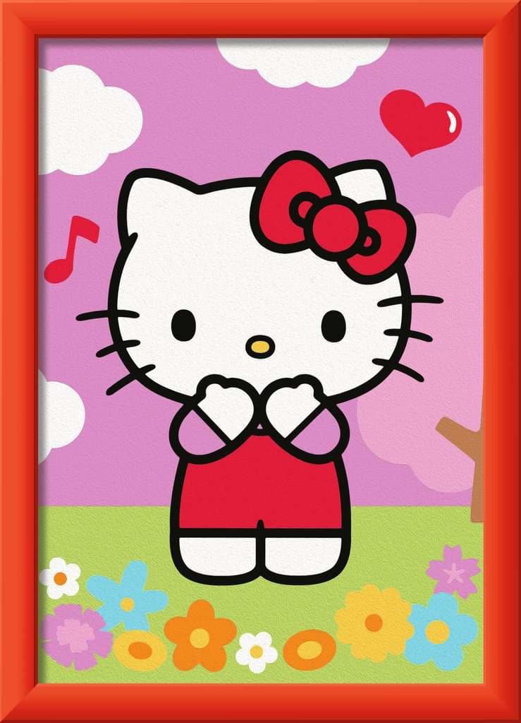 Ravensburger CreArt - Malen nach Zahlen 12023107 -  Fröhliche Hello Kitty - Kinder ab 7 Jahren