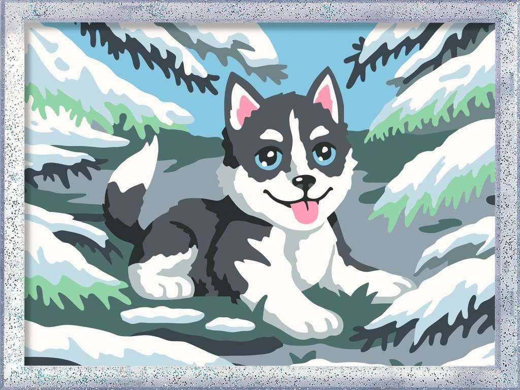 Ravensburger CreArt, Malen nach Zahlen Kinder - Frecher Husky