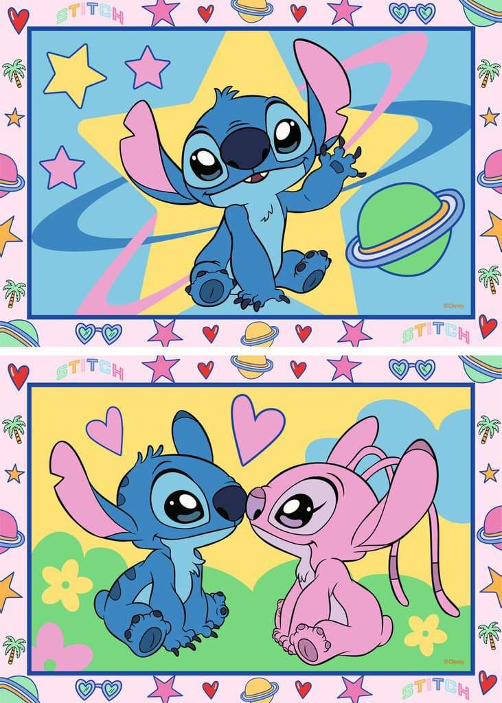 Ravensburger CreArt, Malen nach Zahlen Junior - Disney Stitch & Angel 