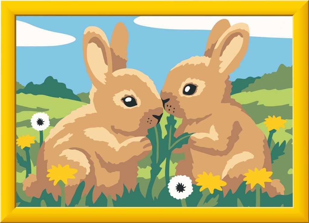 Ravensburger CreArt - Malen nach Zahlen Kinder - Hasenfreunde